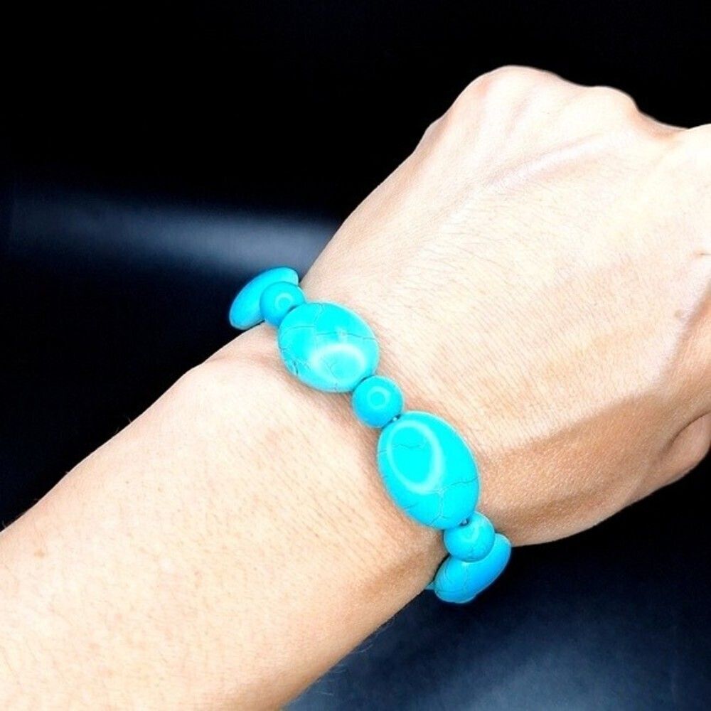 simulated Turquoise stone elastic bracelet